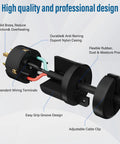 RV Replacement Plug TT30P 30 Amp 125 Volt NEMA Electrical Connector with Grounding, industrial grade plug with labeled features