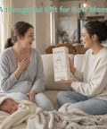Two women discussing a Portable Breast Milk Cooler With 24 Hour 360 Chill Technology 22 Oz No Ice Pack Nursing Bottle.