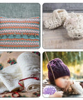 19 Piece Knitting Cable Stitch Holders Set With Aluminum Cable Needles Bent Tapestry Needles And Safety Pins in use on knitting projects