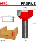 Spoilboard Surfacing And Mortising Router Bit Pro Grade One And A Quarter Inch Diameter With Half Inch Shank And Half Inch Carbide Height Dual Cutters Down Shear For Clean Top Surfaces For CNC Routers Handheld And Table Mounted Routers Top Bearing, showing dimensions and profile.