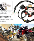 All In One GY6 Wiring Harness Kit For 50Cc To 125Cc Engines With Stator Coil CDI Ignition Coil displayed with specifications.