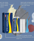 Industrial Strength Metal Bonding Epoxy Glue For Metal And Plastic Repairs, High Temperature Resistant Casting Adhesive packaging with accessories