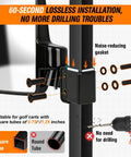 Top Shelf Heavy Duty Golf Cart Side Mirrors Featuring A Straight Up Easy No Sweat Roof Mount showing installation on square tube.