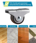 Eight Pack 1 Inch Rigid Casters Low Profile Top Plate Fixed Caster Wheels for Trundle Beds Cabinets and Drawers