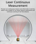 Pro Grade Digital Laser Tape Measure Workhorse 60 Meter 197 Ft Range with laser beams for continuous distance measurement.