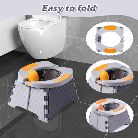 Lightweight Toddler Travel Potty Portable Foldable Toilet Training Seat For Kiddos On The Go Compact Collapsible Child Potty Chair With Carry Bag No Hassle Travel Essential For Family Road Trips