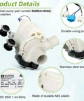 Washer Drain Pump Assembly 5859EA1004G Replacement for Kenmore Top Load Washers Easy Install white ABS pump, 120V 85W 1.4A