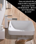 USZWBY Bathroom Vessel Sink Ceramic Washbasin Semi Recessed Bathroom Sink showing elegant design with faucet and accessories.