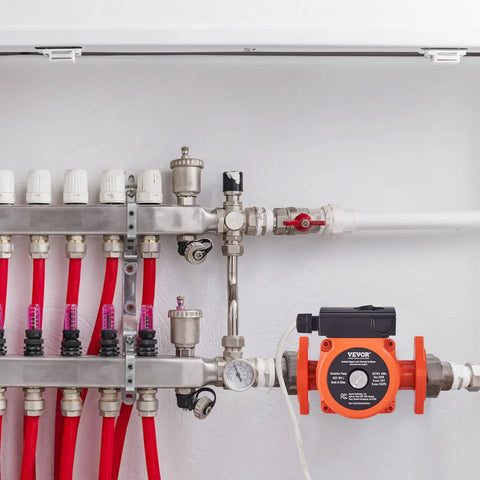 Heavy Duty Cast Iron Circulator Pump 33 GPM Hot Water Circulation Unit 3 Speed 1 1 4 Inch NPT Flange on radiant heating system.