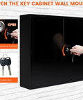 440 Key Lock Box With Wall Mount And Dual Doors Beefy Heavy Duty Steel Key Cabinet shown being unlocked with keys
