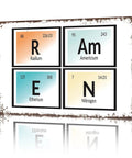 Dope Funny Vintage Metal Sign Ramen Table Of Elements Tin Sign 8x12 Inch Wall Decor For Kitchen Rustic Retro Poster