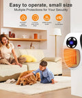 Smart Plug In Wall Space Heater 450W Portable Electric Heater with LED display installed in a small room