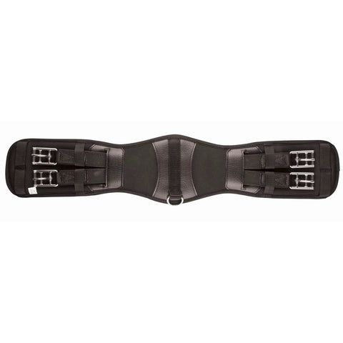 Memory Foam Dressage Girth With Anti Chafe Neoprene At Both Ends And Elastic For A Secure Flexible Fit, Smooth Roller Buckles On Each End