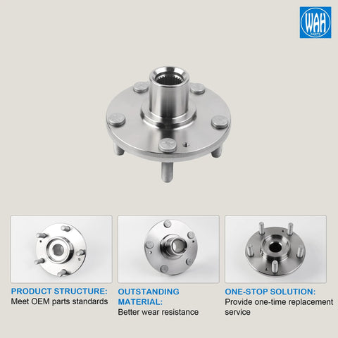 Front Wheel Hub Bearing Kit Set Of 2 Direct Fit For 2011 2015 Hyundai Elantra 2013 2017 Hyundai Elantra GT And 2012 2017 Hyundai Veloster Replacement Hubs 51720 0Q000 51750 1P000 close-up view