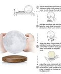 Magnetic Levitation Floating Moon Lamp With Base 360 Spin 3D Printed Moon Night Light demonstration with hands