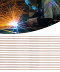 Top Grade 20 Piece Phosphor Copper Welding Rods For Brazing Copper Tubing against a background of welding sparks.