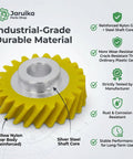 Three Pack Worm Gear Replacement WPW10112253 Fiber Reinforced Gear with yellow nylon and silver steel shaft