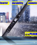 Heavy Duty Front And Rear Wiper Blades For 2002 Through 2006 Gmc Envoy 22 Inch Oem fits Chevy Trailblazer Yukon Suburban in action on wet windshield.