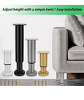 Adjustable Gold Furniture Leveling Feet With Universal Screwless Twist Design For Wobbly Tables Beds And Couches Hassle Free Zero Drilling Solid Floor Savers Quick Renter Upgrade 72 To 110 Cm Span in various colors.