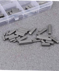Pro Grade Square Parallel Pin Set With Flat Head Machine Pins, 140-Piece Assortment in durable lightweight steel