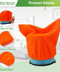 Reusable Vacuum Filter Cover For Wet Dry Vacuums, 4 Pack, Elastic Pre Filter Shield shown on vacuum filter, orange polyester