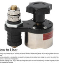 Magnetic Welding Ground Clamp With On And Off Adjustable Switch, metal structure with rubber grip, wiring instructions visible