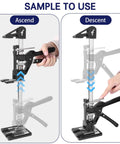Heavy Duty Furniture Lifter Tools Solid Steel Arm Jacks For Hefting Couches And Heavy Appliances Easy Adjust 15.3 Inch Height operation guide