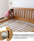 Man measuring wooden bed frame with Universal Bed Frame Brackets With Heavy Duty Zinc Coated Iron Bed Rail Hook Plates For Headboard And Footboard Four Piece Hardware Kit Includes Mounting Screws For Dead Easy No Sweat Diy Fixes.