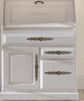 Front view of white cabinet with vintage style cabinet handles 6 pack zinc alloy drawer pulls for kitchen wardrobe dresser doors retro hardware dope vibe with timeless antique finish quality.