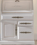 White cabinet with set of 6 vintage zinc alloy cabinet pull handles for kitchen cabinets dressers and wardrobes antique drawer knobs
