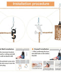 Installation guide for Amp Up Your Space With This Straight Up Badass Boho Pendant Light with swag cord and rattan shade.