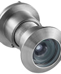 Solid Brass Door Peephole Viewer With 220 Degree HD Lens, Heavy Duty Privacy Cover, Satin Nickel Finish, front view