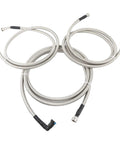 Slick Flexible Braided Stainless Steel Fuel Line Replacement Kit For Chevy Equinox And GMC Terrain Models 2010 Through 2012, includes three braided hoses.