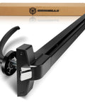 Stainless Steel Door Push Bar Panic Exit Device With Handle Lever Black 32 Inch Heavy Duty shown from side angle