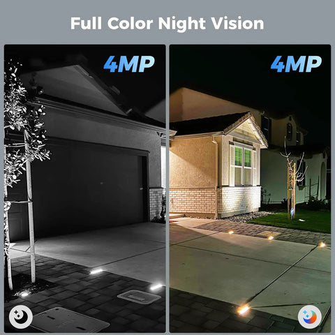Dope Solar Wireless Outdoor Security Cameras Two Pack Battery Powered 3K 4MP WiFi Surveillance System color night vision example