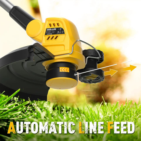 Cordless Lawn Mower And String Trimmer Combo 20V 13-Inch Mower And 12-Inch Trimmer With 2x4.0Ah Batteries And Charger close-up