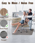 Anti Slip Office Chair Mat For Hardwood Floors 36 By 48 Inches with rattan pattern, showing use on wood floor, man pushing woman on chair