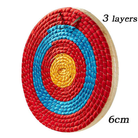 Traditional 3-Layer Straw Archery Target Hand Made For Outdoor Practice, 20 Inch Solid Core With 2.3 Inch Thickness, Lightweight 6.2 Lb Target