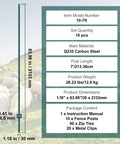 Beefy 7 Feet U Channel Fence Post Set 10 Pack With 50 Zip Ties And 20 Clips For Garden Yard Farm And Outdoor Wire Fencing