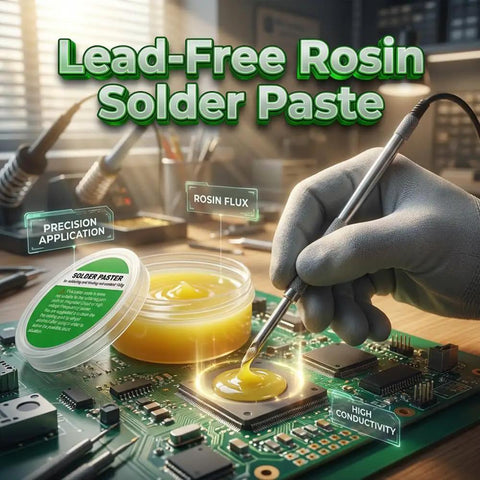 Low Melt Solder Flux Paste 60C No Clean Rosin Formula High Activity For PCB Repair And Electronics Welding 100g Pack in use