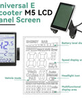 Universal LCD Display Panel For Electric Bicycles And Scooters, Supports 24V 36V 48V And 60V Systems, Waterproof 5 Pin Meter
