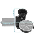 Heavy Duty Plug And Play Front Left Power Window Lift Motor For Toyota Highlander Straight Swap Replacement Assembly Oem Look 8572032150 Black Auto Gear side view with measurements.