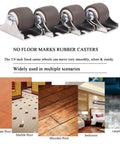 1 Inch Mini Fixed Caster Wheels Set Of 4 With Steel Top Plate Low Profile Silent TPE Rubber Caster Wheels for Furniture