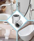 Pipe fittings: two chrome-plated 1/2 G male to 3/8 compression female reducers for faucet supply lines.