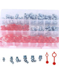 Heavy Beefy 160 Pieces Grease Fitting Kit With Zerk Nipples Incl 45 90 180 Deg Elbows Plus Straight Nuts In Storage Box Made For Cars Motorcycles Trucks And Farm Tractors For Keeping Your Rig Rocking Strong., metal grease fittings in storage box