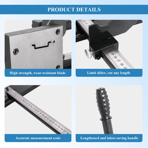 Pro Grade Manual DIN Rail Cutter For Aluminum Guide Rails 35mm Wide With Measuring Ruler, Precise Cutting Tool details