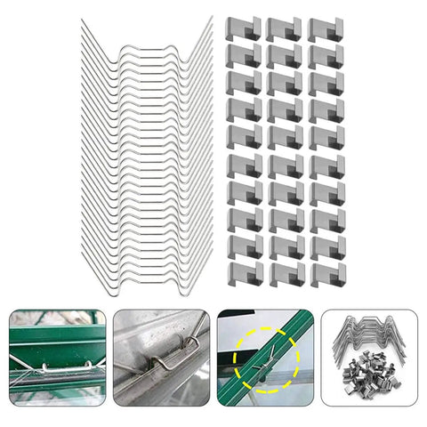 100 Pack Greenhouse Glass Pane Clips Z Type And W Wire Clamps Leaf Spring Fixing Clips For Glass Panels In Greenhouses Weather Resistant Durable Farm Garden Maintenance Kit For Quick And Easy Install And Secure Panels