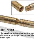 Close-up of a threaded end on 11 Foot Fiberglass Fish Tape Kit For Electrical Wiring Includes 5 Attachments And Carrying Case