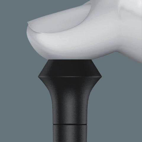 Finger using Kraftform Kompakt Micro 11 Universal Precision Screwdriver Set With Interchangeable Blades, showing swivel cap control.