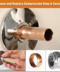 Go-To Sleeve Puller Tool For 1/2 Inch Compression Fittings, Removes Nut And Ferrule Without Wall Damage, tool in use